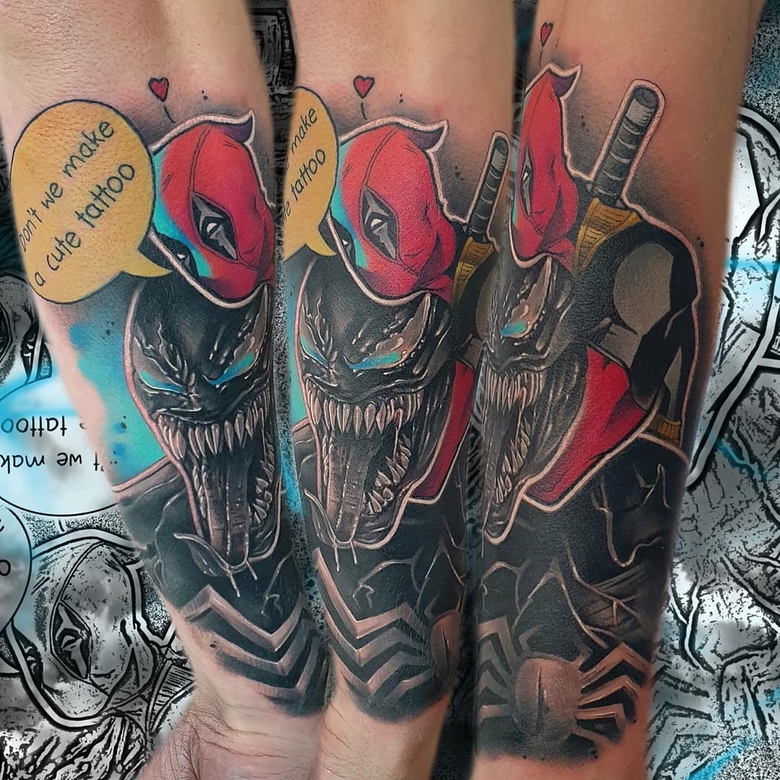 marvel Venom tattoo by @templemax_tattoo 
