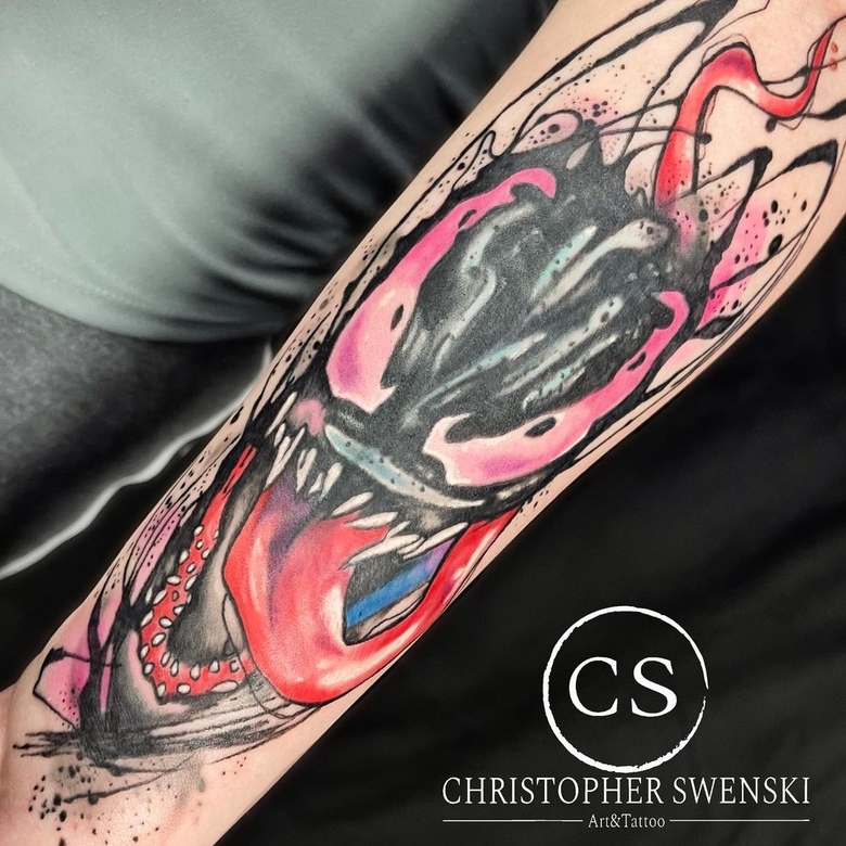 marvel Venom tattoo by @chris_swenski_tattoo 