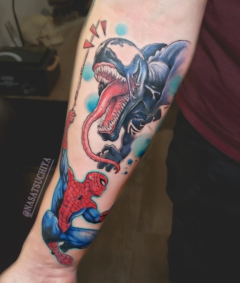 marvel Venom tattoo by @nasatsuchiya 