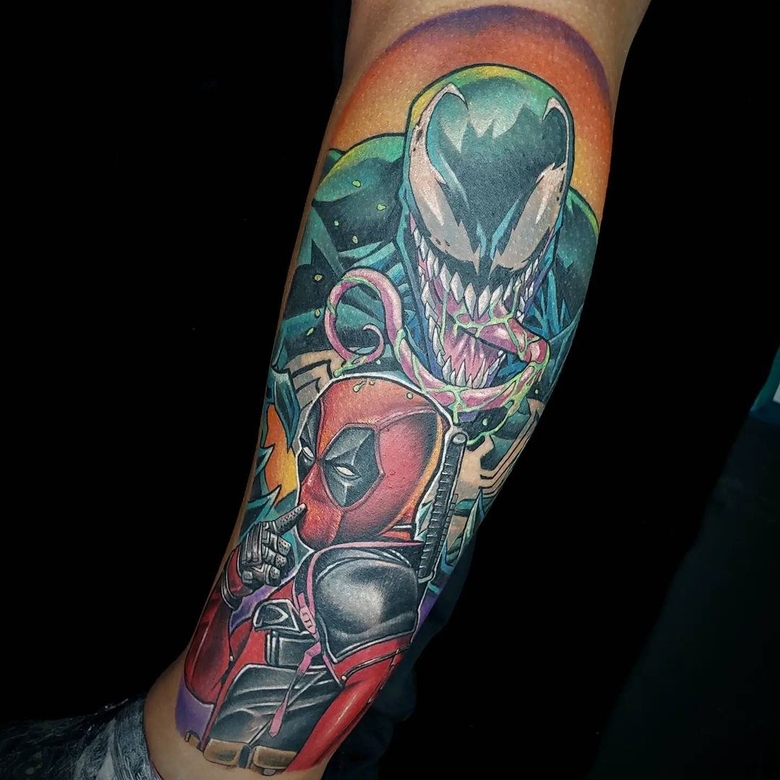 marvel Venom tattoo by @tattoo_foox 