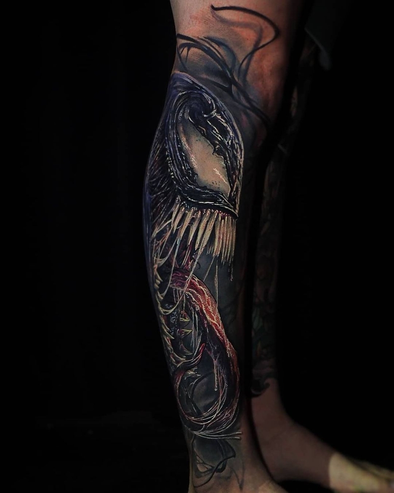 marvel Venom tattoo by @jayden.tattoo 