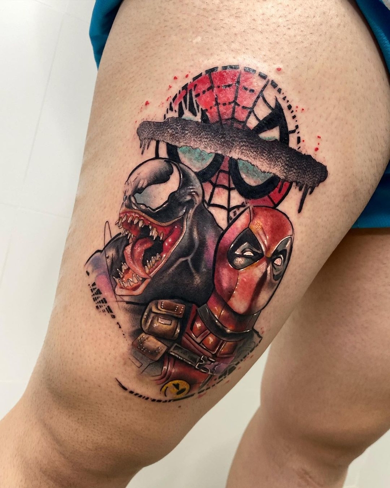 marvel Venom tattoo by @jotajurh 
