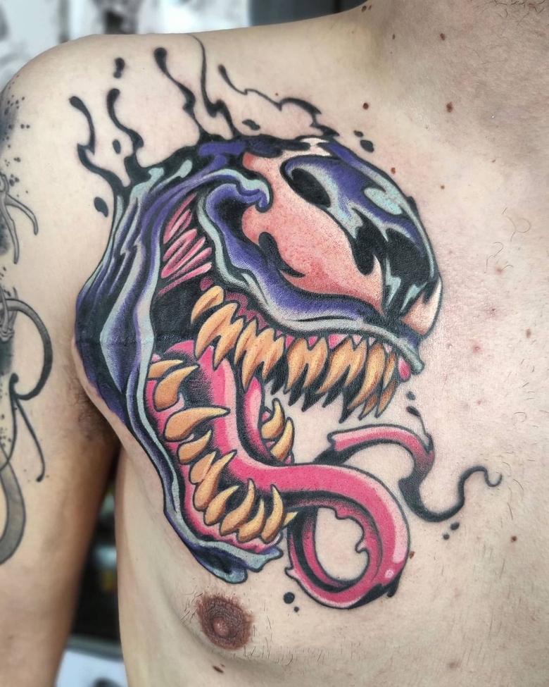 marvel Venom tattoo by @_ash_tattoo 