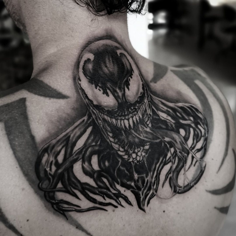 marvel Venom tattoo by @miras.tattoo 