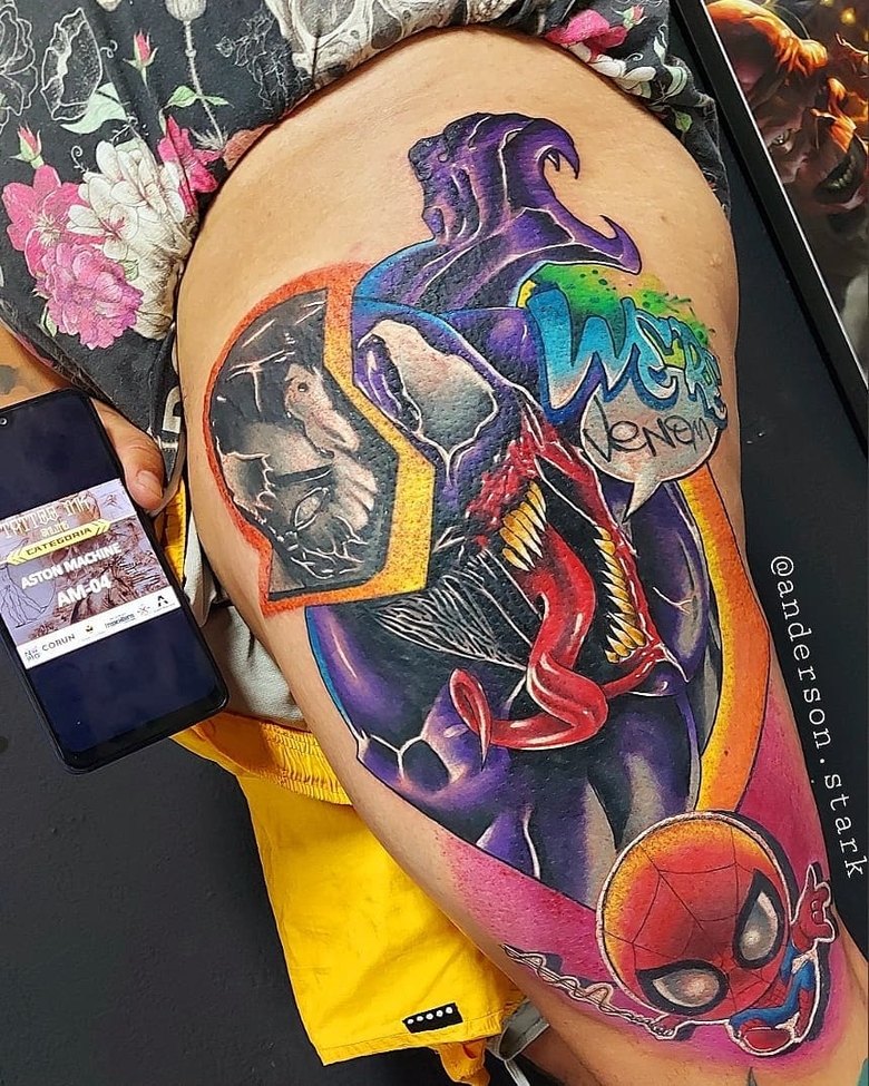 marvel Venom tattoo by @anderson.stark 