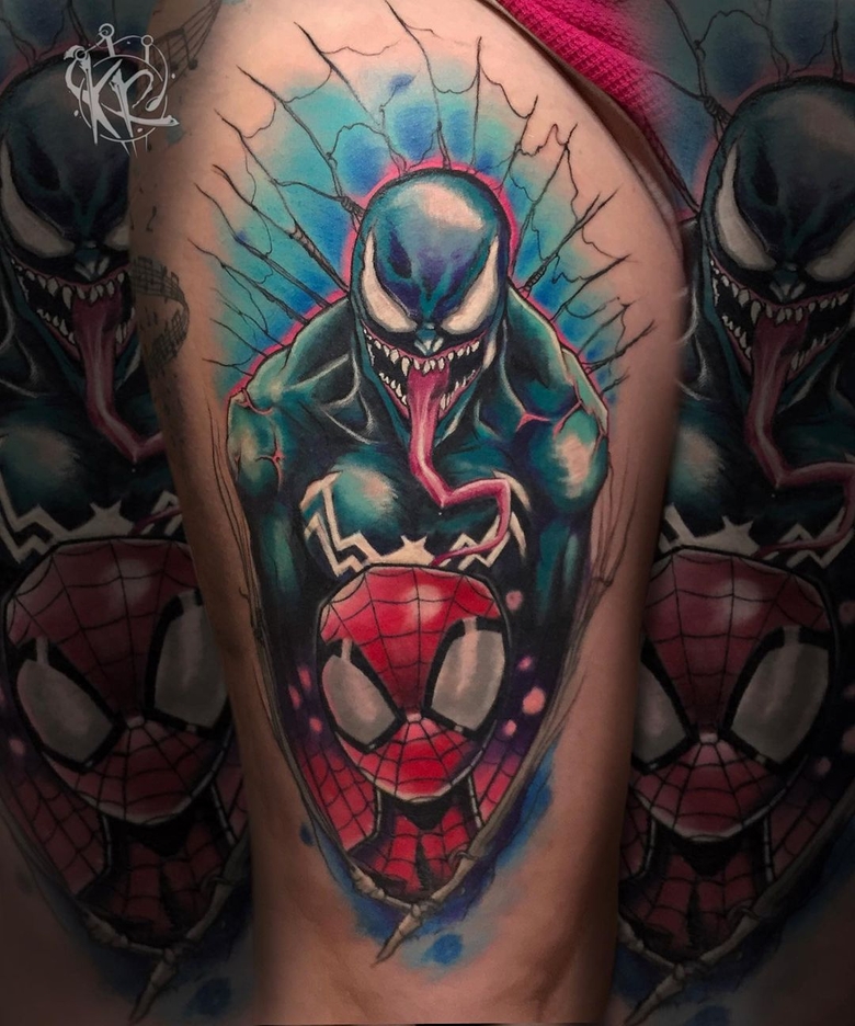 marvel Venom tattoo by @kovacsrobi_tattoo 