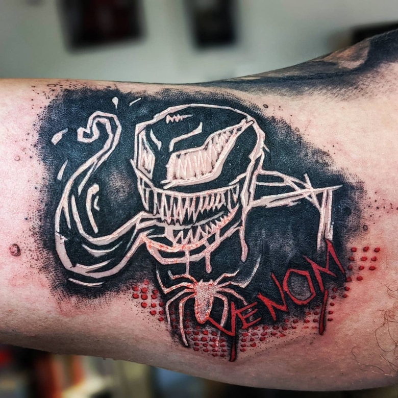 marvel Venom tattoo by @ink_imaginarium 