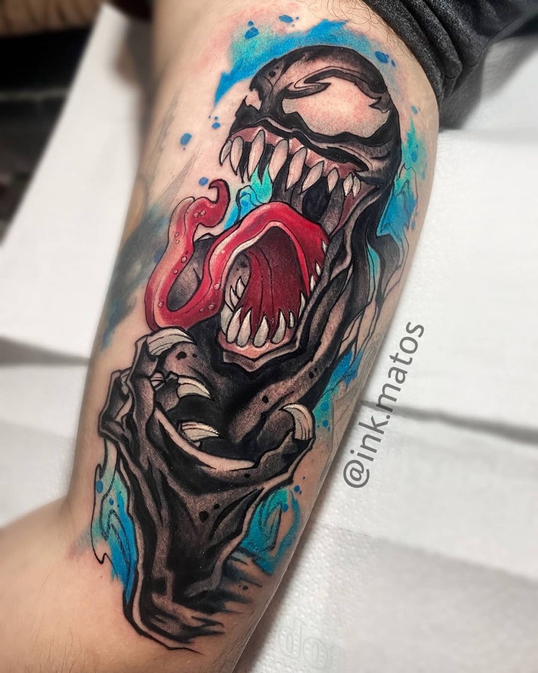 marvel Venom tattoo by @ink.matos 