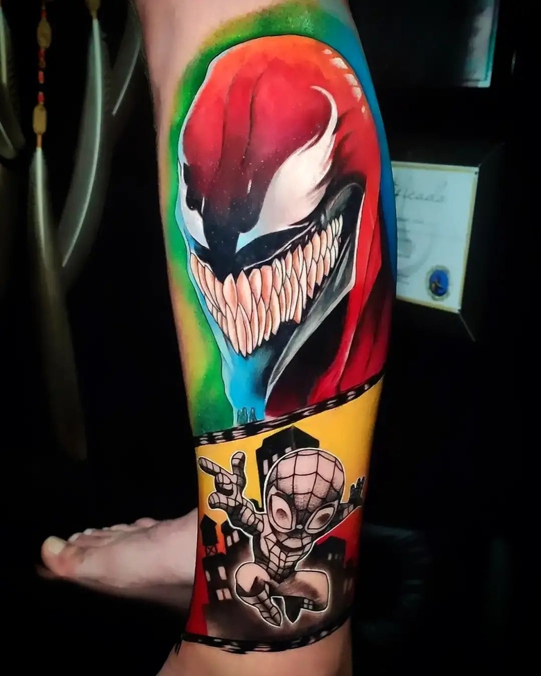 marvel Venom tattoo by @filipetattoo93 