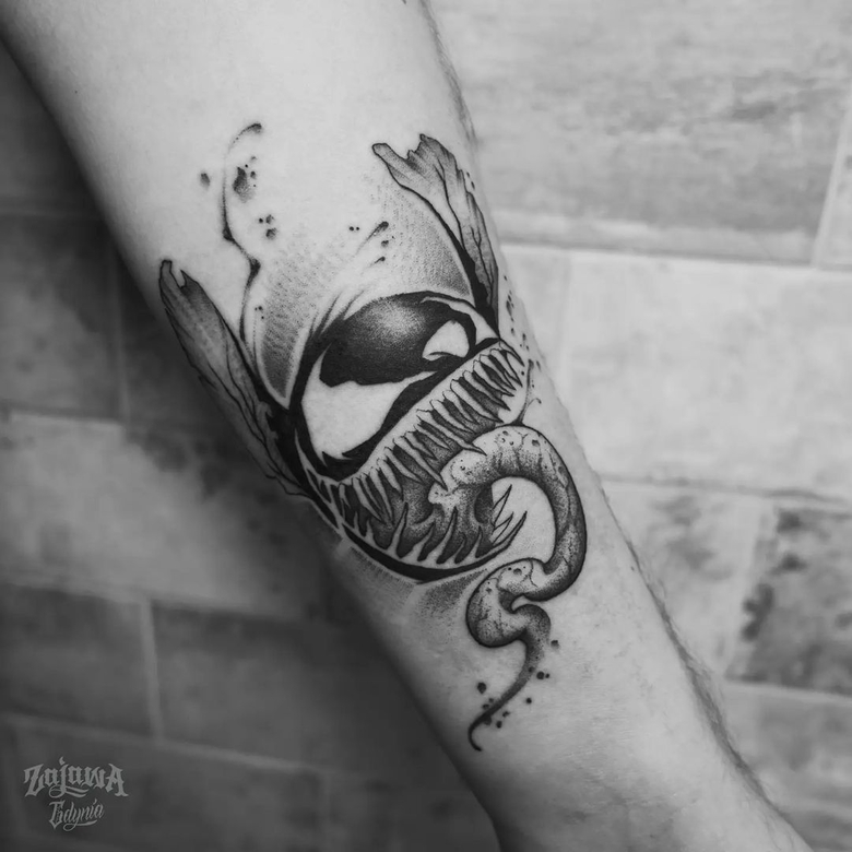 marvel Venom tattoo by @zajawatattoo_gdy 