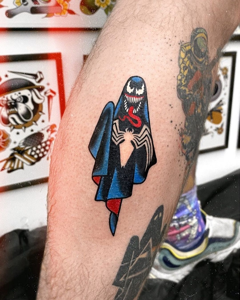 marvel Venom tattoo by @xaz_tattoo 