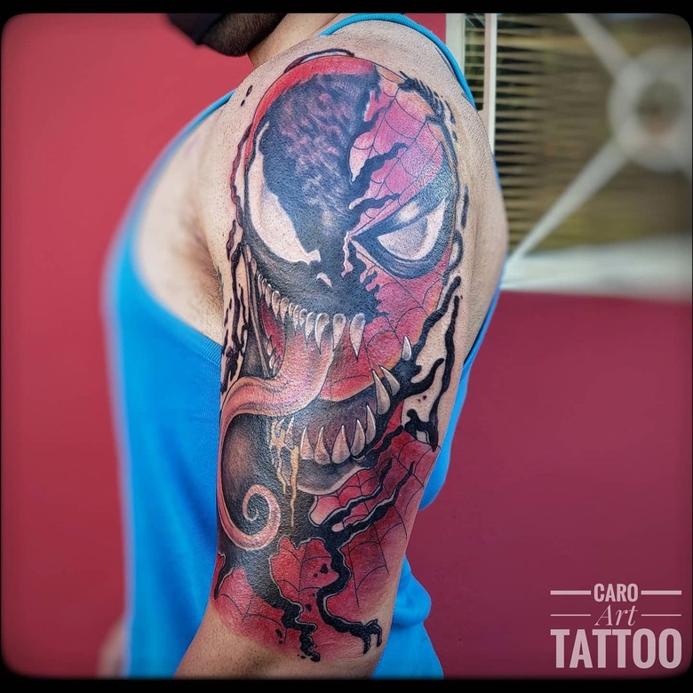 marvel Venom tattoo by @carolina.rodrigueez 