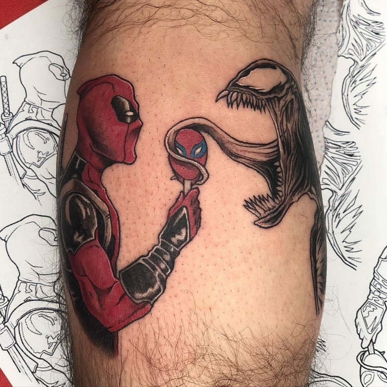 marvel Venom tattoo by @tattoo.jordiart 