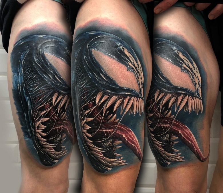 marvel Venom tattoo by @westend.tattoo_wien 