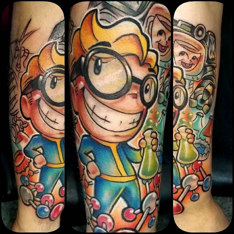 fallout, tattoo, gallery, photos @thearea51tattoo color,new school