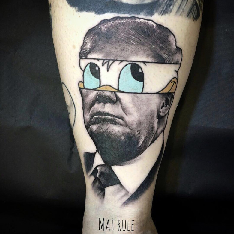 Arte de protesto e apoio: 57 tatuagens com a imagem de Donald Trump