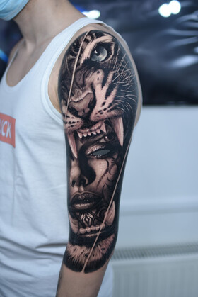 Fascinante black e grey realismo por Maksim Melnik