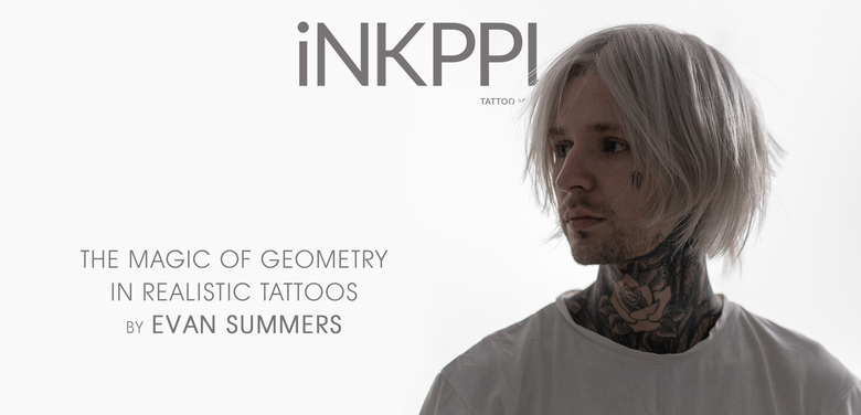 A magia da geometria em tattoos realistas por Evan Summers
