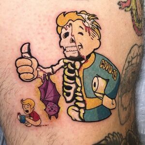 Tatuagens no tema do coronavírus COVID-19