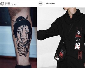 Bat Norton roubou um esboço para sua nova coleção do famoso artista de tatuagem moscou Ooqza