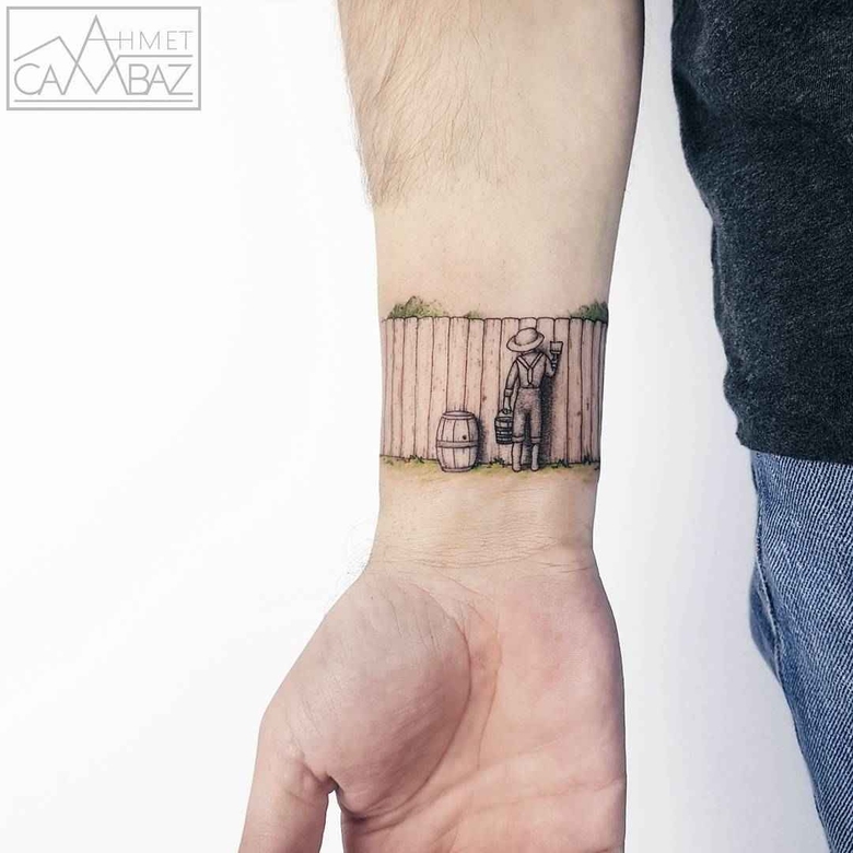 Artista de tatuagem Ahmet Cambaz iluminando autores minimalistas de tatuagem | Istambul, Turquia