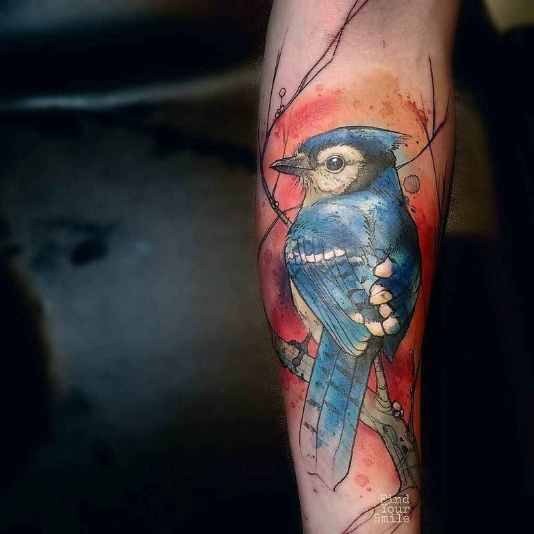 Tatuagem aquarela - Russell Van Schaick