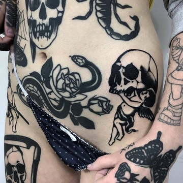 Tatuagem completa de tatuagem negra do autor por Ignacio Ttd