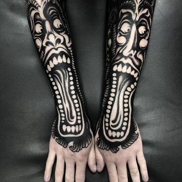 Simone Ruco's Grotesque Blackwork Tattoo