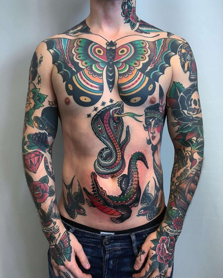 Filip Henningsson's tattoo tradicional
