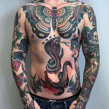 Filip Henningsson's tattoo tradicional