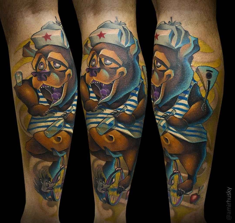 Amir Husky - Artista de tatuagem profissional russo da direção nova escola