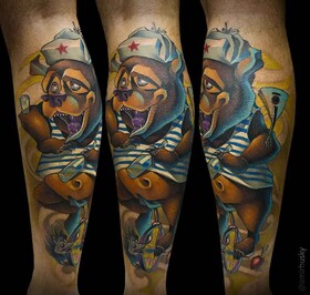 Amir Husky - Artista de tatuagem profissional russo da direção nova escola