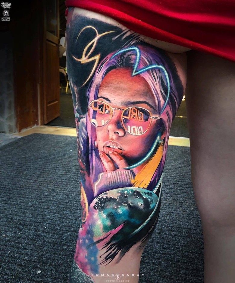 Transformação da realismo das tatuagens nas obras de Tomas Šaray