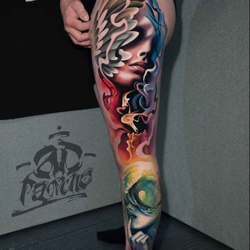 Realistic tattoo by A.D. Pancho