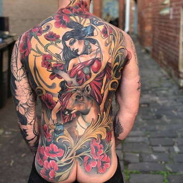 Jake Danielson - tattoo grande estilo neo tradicional