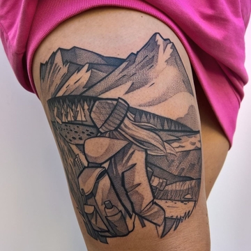 Tatuagem ilustrativa por Krzysztof Futro