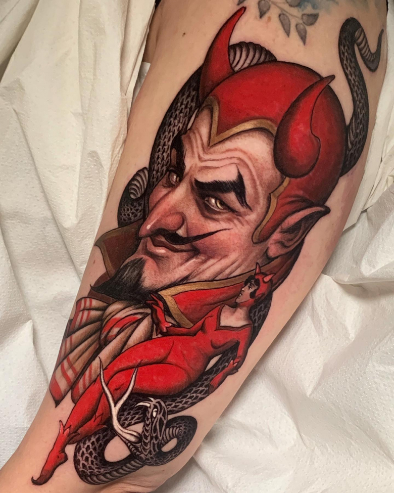 Antiga escola e realismo em tatuagens por Andrеs Inkman