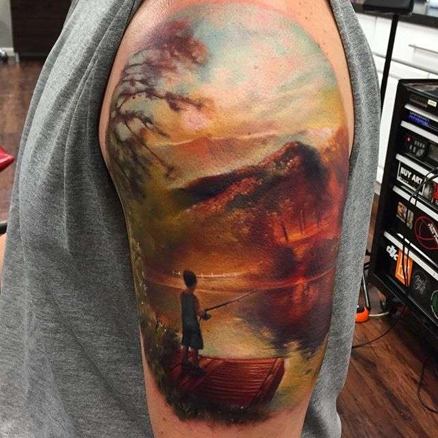 Artista de tatuagem Kyle Cotterman tatuagem de realismo cromático