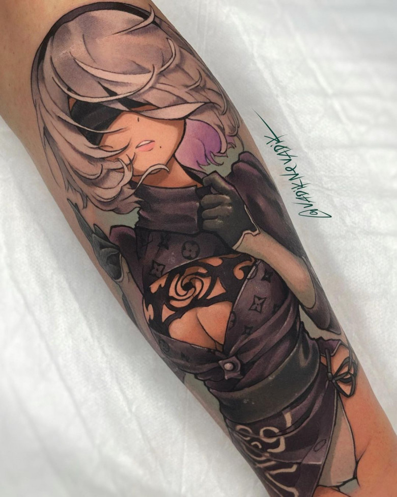 Imagens animê brilhantes de um artista de tatuagem otaku Vadik Nevadik