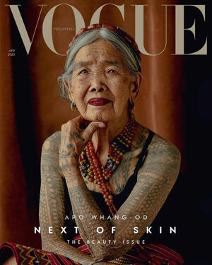 O modelo mais antigo da capa da Vogue: uma artista filipina de 106 anos com tattoo faz o destaque