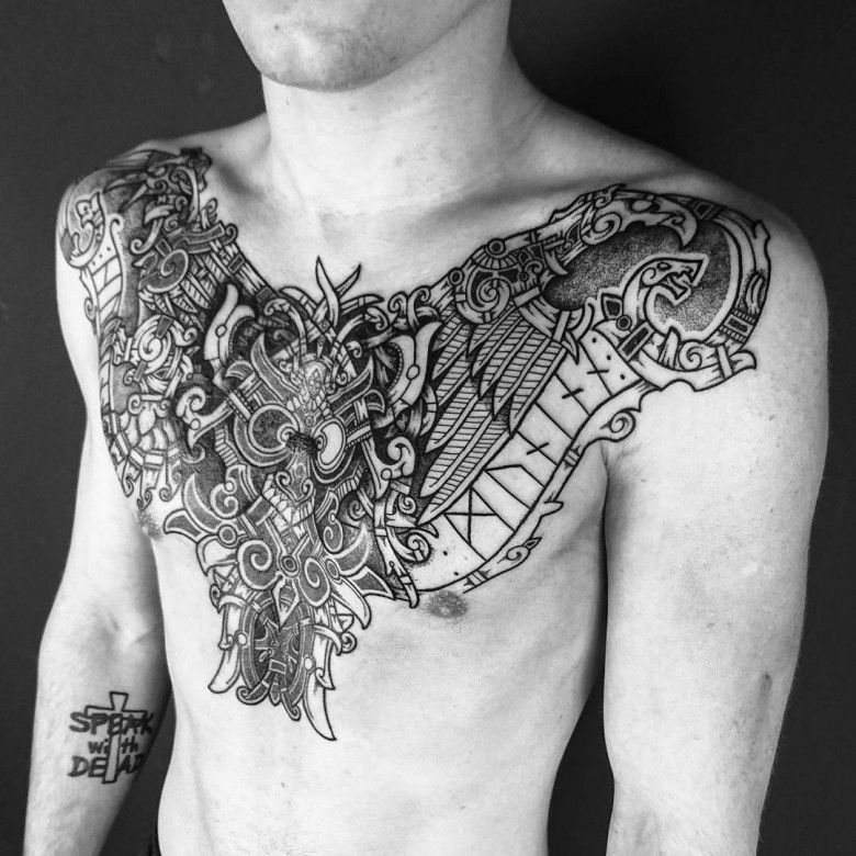 tattoo Scandinavian patterns - tattoo artist Vitaly Pradd