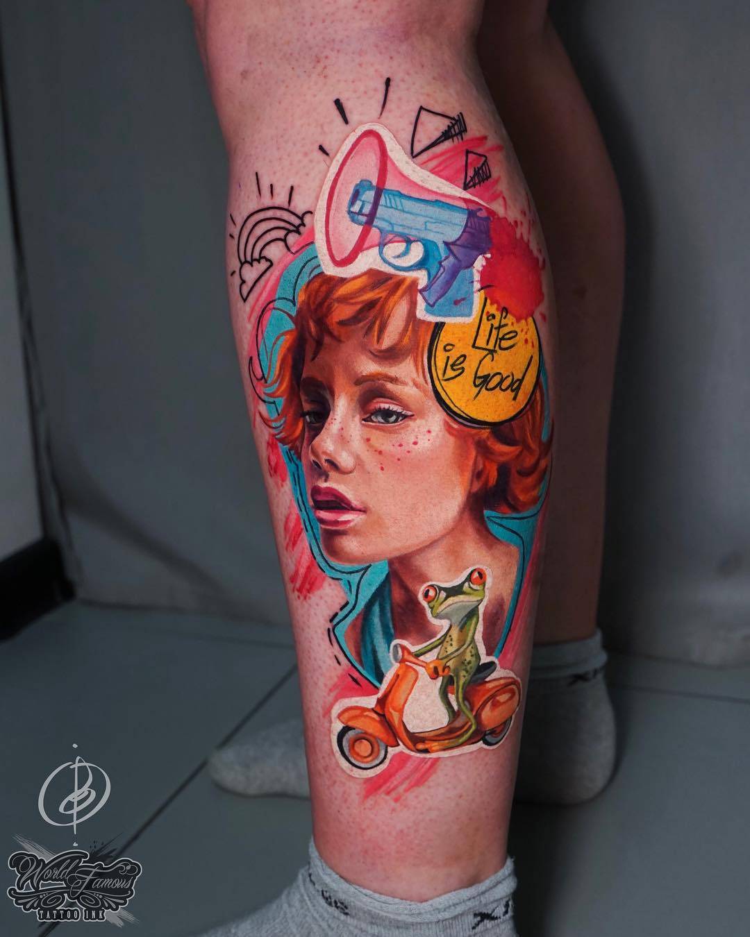 Realismo ilustrativo - artista de tatuagem Daria Pirojenko