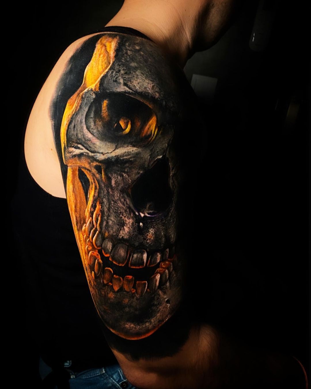 The devil in the details realistic horror tattoo by