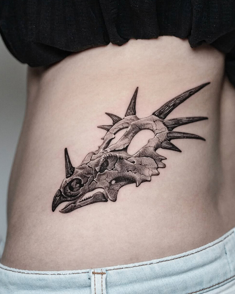 dinosaur skull tattoo