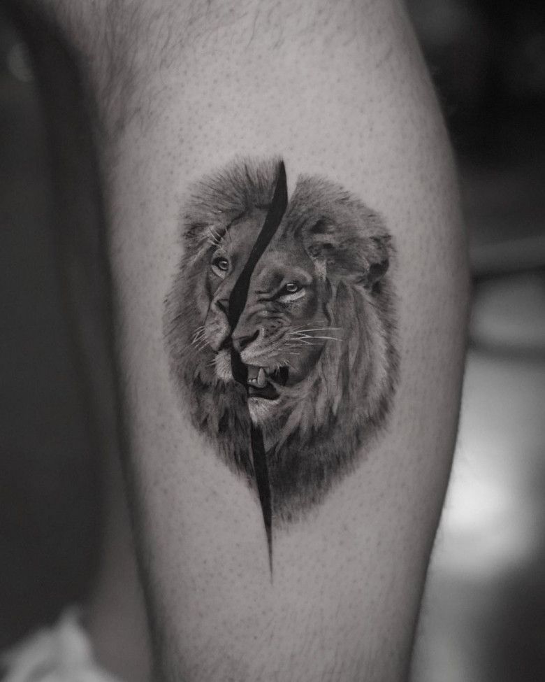 Tattoo srtist Ben Microrealism tlion tattoo