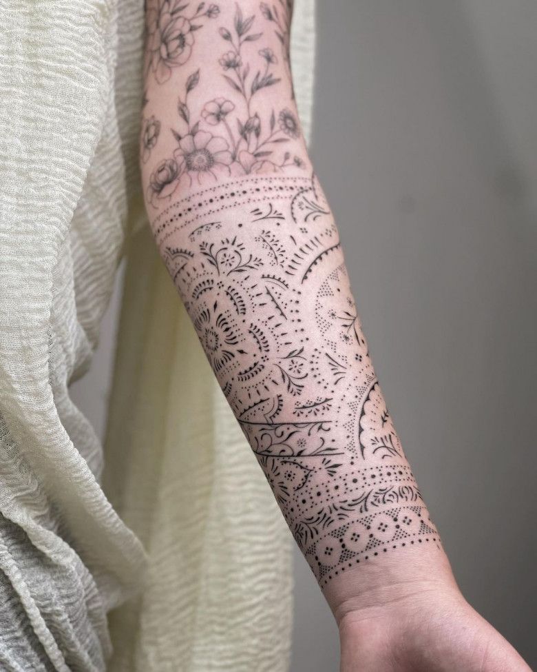 Ornamental Fine Line tattoos for Girls by Blum iNKPPL