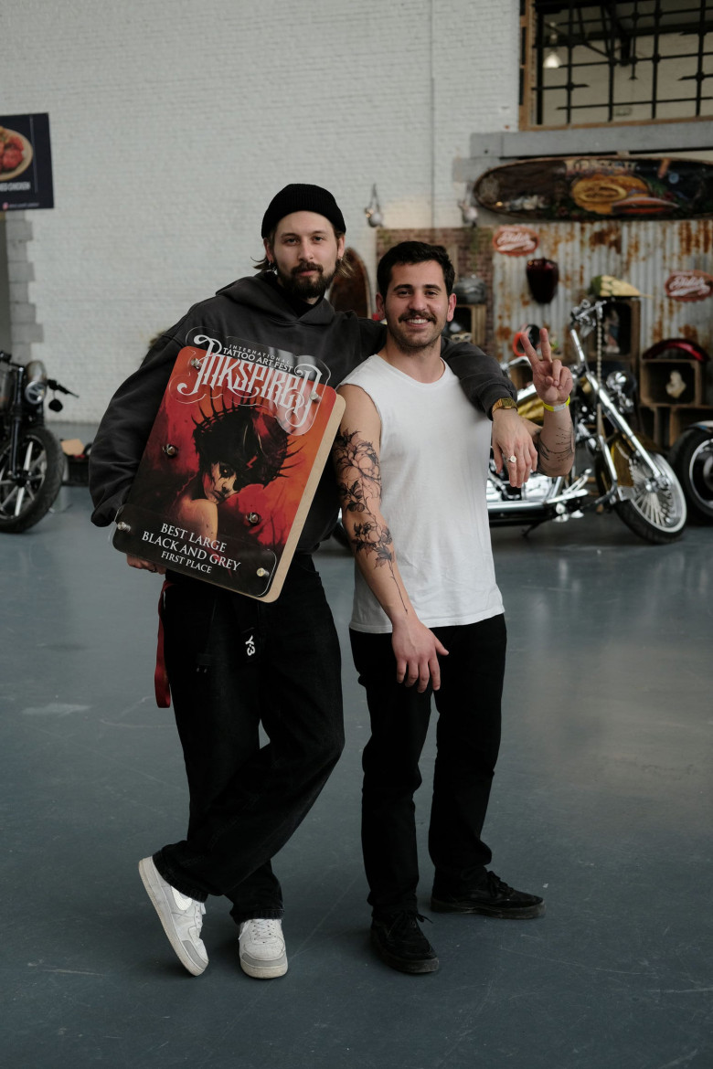 tattoo winning 1st place in Black & Grey at Sabah International Tattoo Convention
