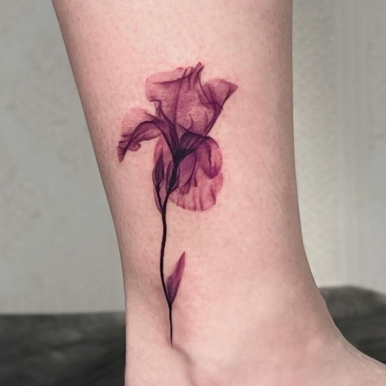 Цветок акварельная тату