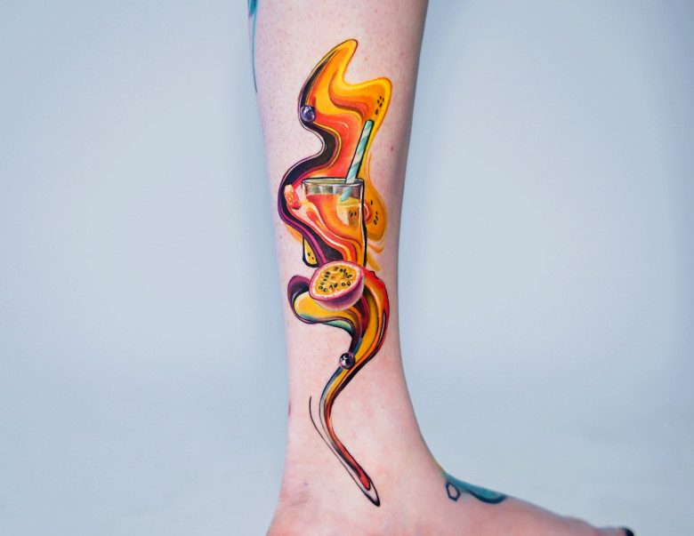 Color Fluid tattoo by Sergei Jaer