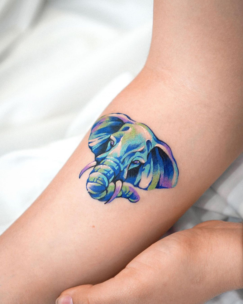 Blue Hawaii Tattoo Maui - Beautiful Water Colored Elephant 🐘 Tattoo Piece  🔥🔥 Tattooed By @Carlos Veliz @Carlos Veliz @Carlos Veliz #tattoos  #flashbackfriday #watercolor #ink #inked #tattooed #purple #hawaiianislands  #art #goodluck #water #